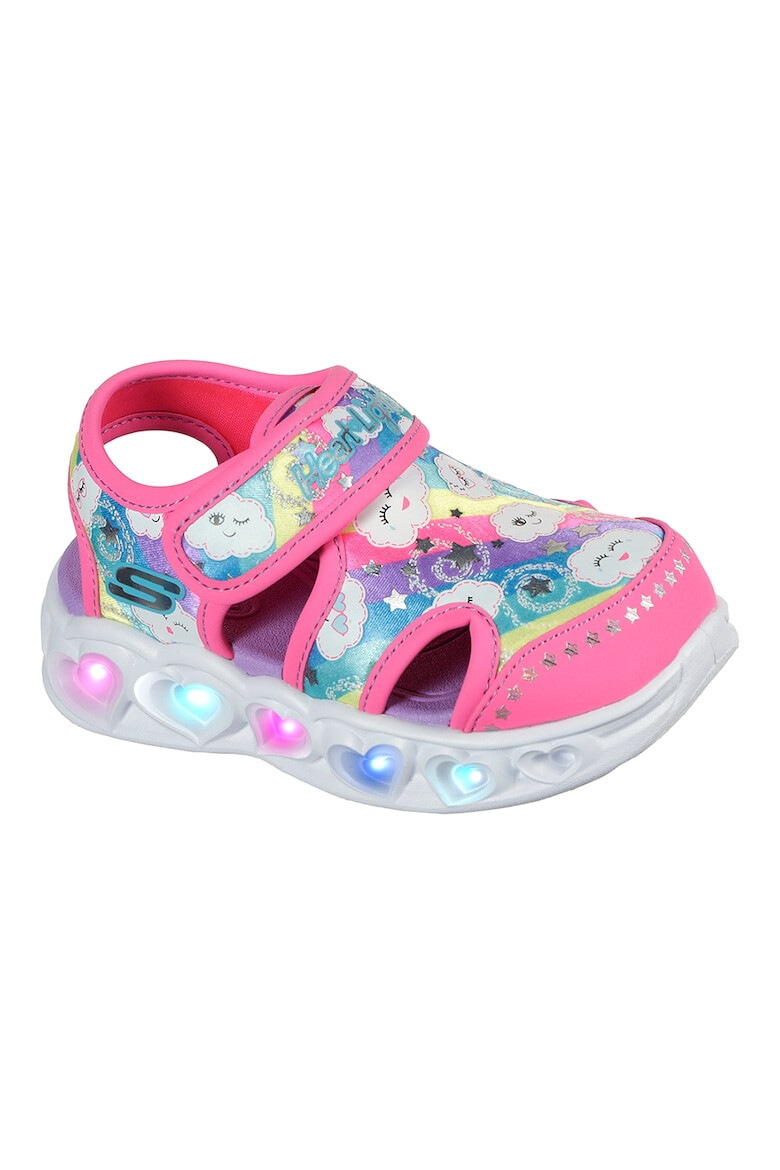 Skechers Sandale cu velcro si model colorblock Hearts Lights - Pled.ro