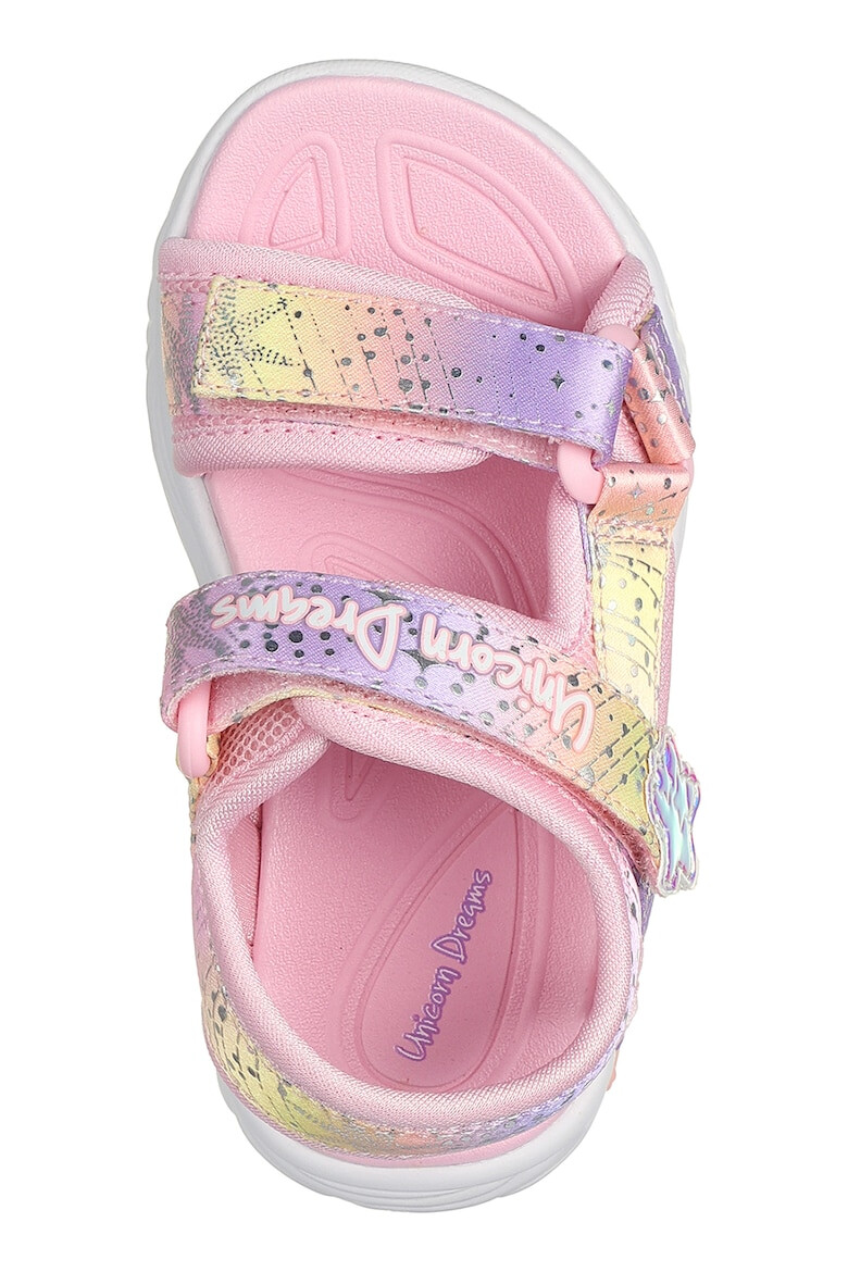 Skechers Sandale cu velcro si model colorblock Unicorn Dream - Pled.ro