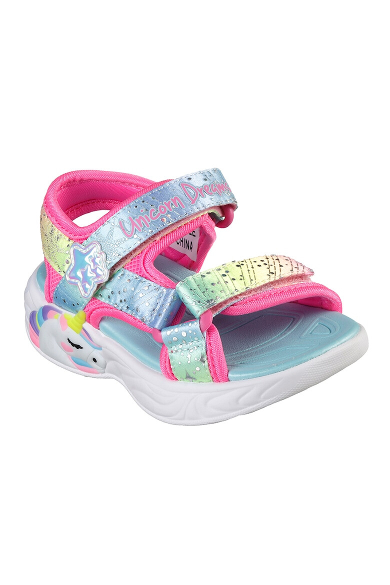 Skechers Sandale cu velcro si model colorblock Unicorn Dream - Pled.ro