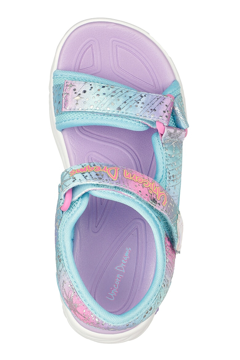 Skechers Sandale cu velcro si model colorblock Unicorn Dreams - Pled.ro