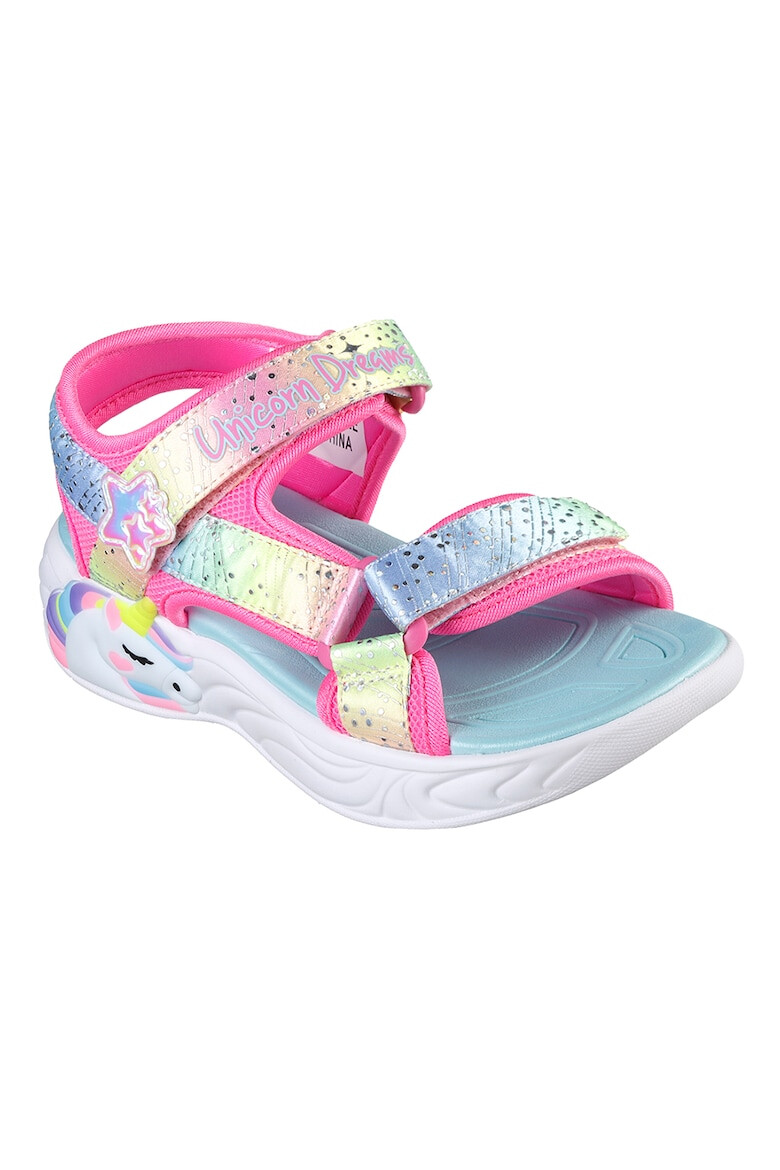 Skechers Sandale cu velcro si model colorblock Unicorn Dreams - Pled.ro