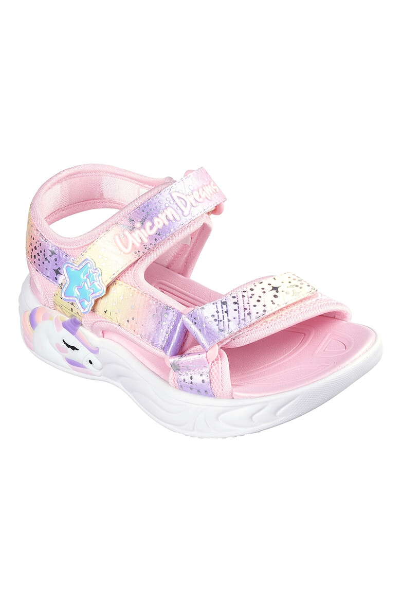 Skechers Sandale cu velcro si model colorblock Unicorn Dreams - Pled.ro