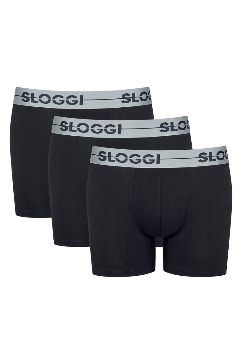 Sloggi Set de boxeri cu banda logo in talie - 3 perechi - Pled.ro