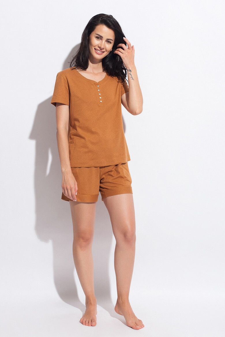 Sofiaman Tricou de casa din amestec de in Cool Flax - Pled.ro