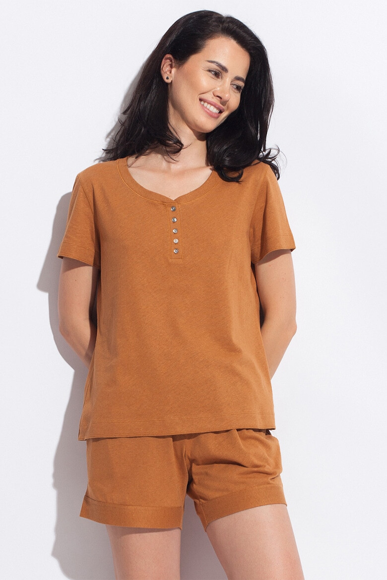 Sofiaman Tricou de casa din amestec de in Cool Flax - Pled.ro