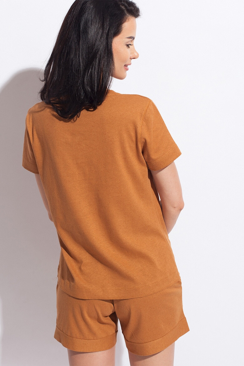 Sofiaman Tricou de casa din amestec de in Cool Flax - Pled.ro