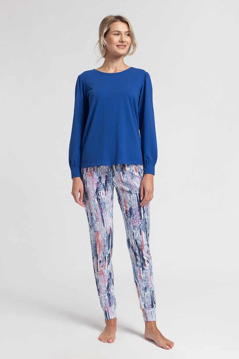 Soft & Seven BY SOFIAMAN Pijama cu pantaloni cu imprimeu abstract - Pled.ro