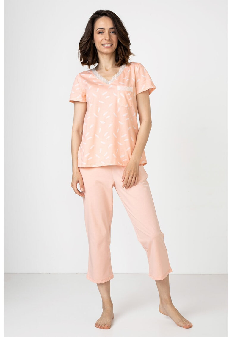 Soft & Seven BY SOFIAMAN Pijama de bumbac cu imprimeu grafic - Pled.ro