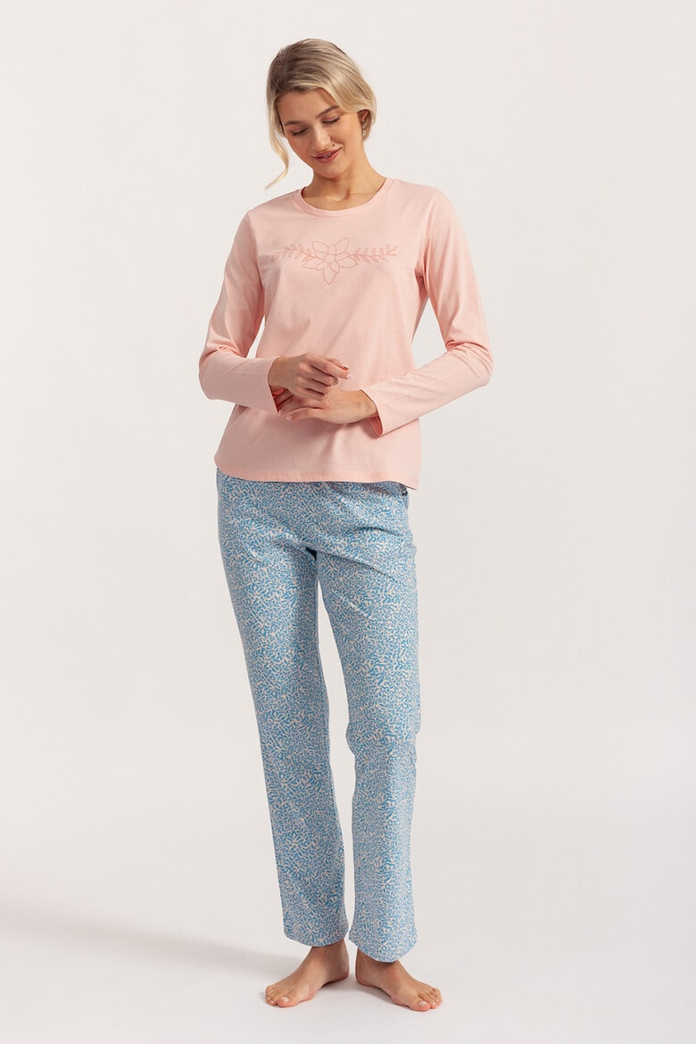 Soft & Seven BY SOFIAMAN Pijama de bumbac cu pantaloni lungi Liza - Pled.ro