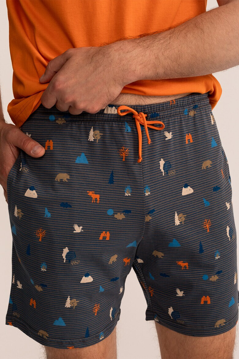 Soft & Seven BY SOFIAMAN Pijama de bumbac cu pantaloni scurti Leon - Pled.ro