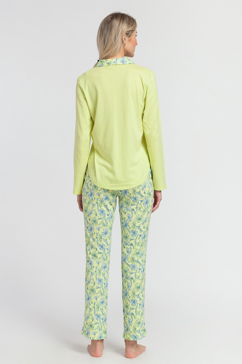 Soft & Seven BY SOFIAMAN Pijama din amestec de bumbac si modal cu model floral - Pled.ro