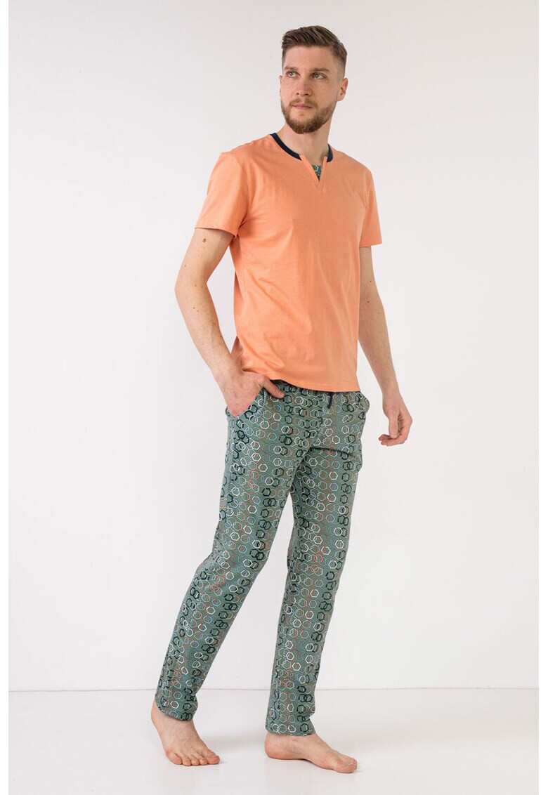 Soft & Seven BY SOFIAMAN Pijama din bumbac cu maneci scurte - Pled.ro