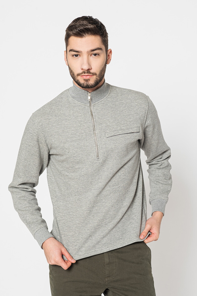 !Solid Bluza sport cu fermoar scurt Vagn - Pled.ro