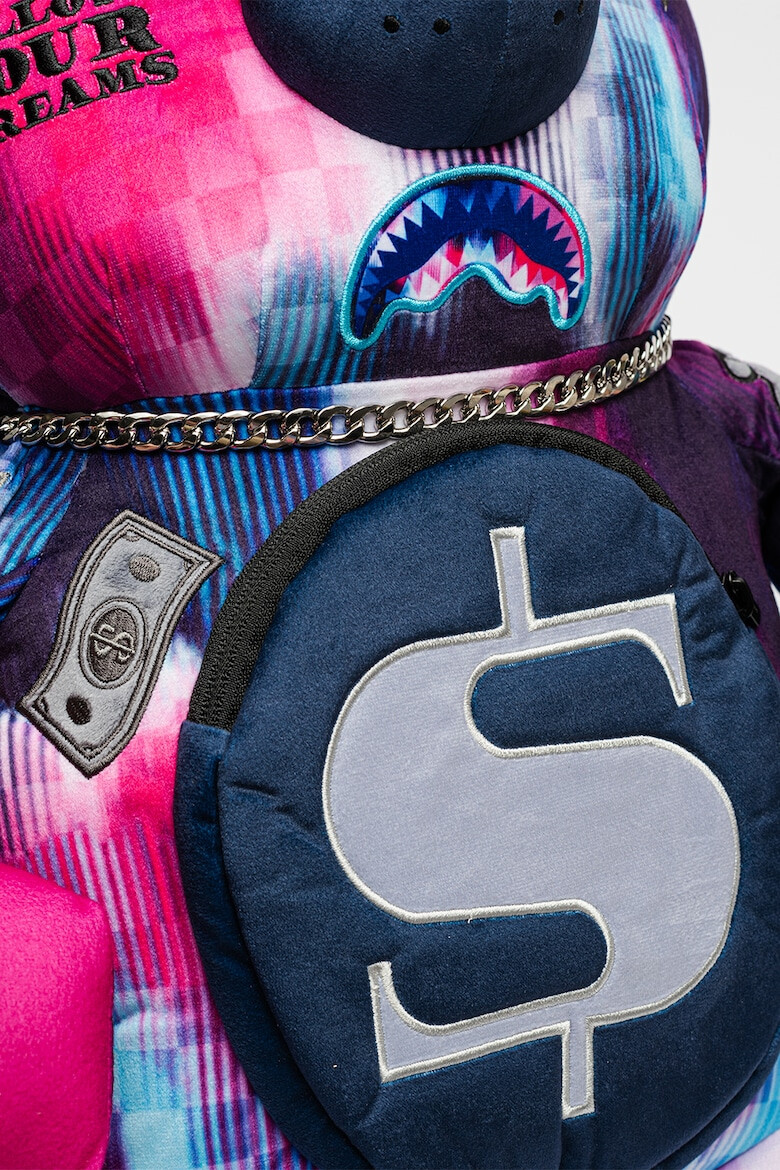 Sprayground Rucsac unisex cu model ursulet si imprimeu tie-dye in carouri - Pled.ro