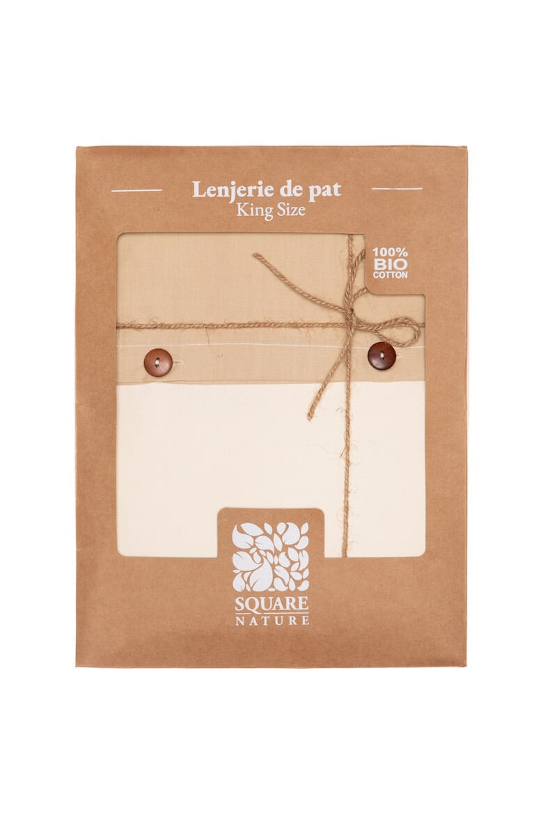 Square Nature Lenjerie de pat pentru 2 persoane bumbac organic 144TC - Pled.ro