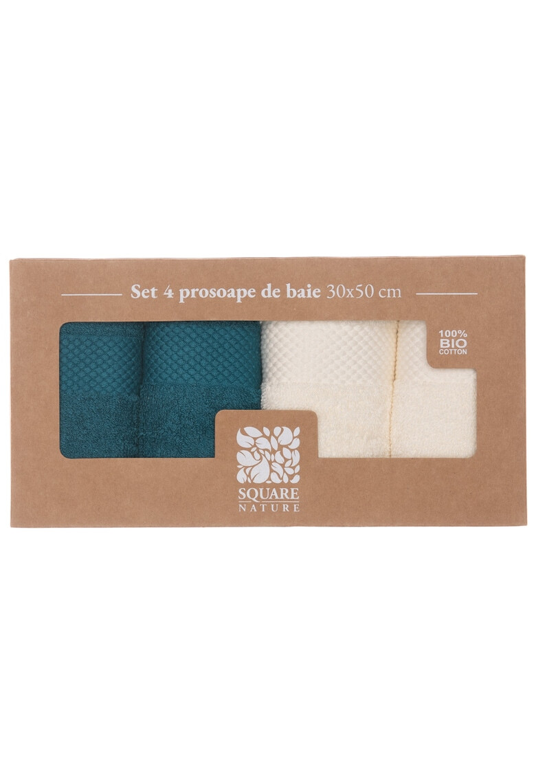 Square Nature Set 4 prosoape baie 30x50 cm bumbac organic - Pled.ro