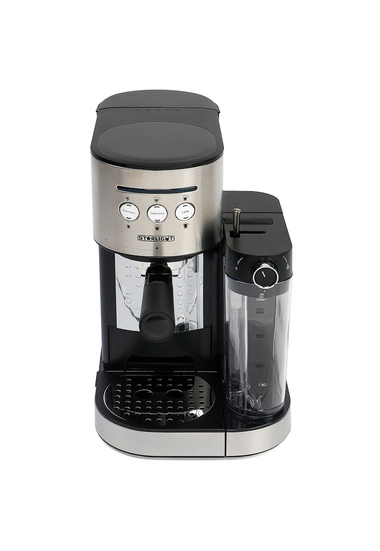 Star-Light Espressor manual 1470W 15 Bar 1.7 l dispozitiv spumare recipient detasabil lapte 0.5 l inox - Pled.ro