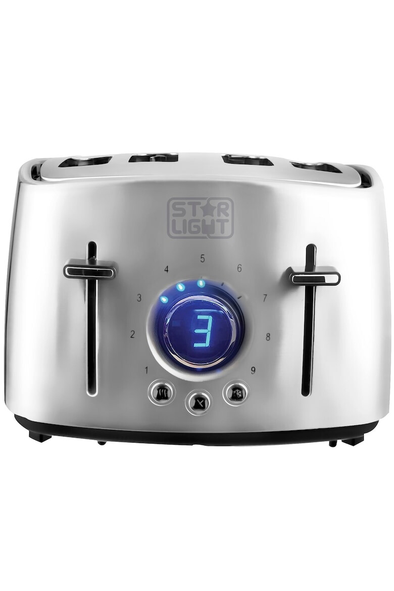 Star-Light Prajitor de paine 1600 W 4 felii grad de rumenire ajustabil 9 trepte functie dezghetare inox - Pled.ro