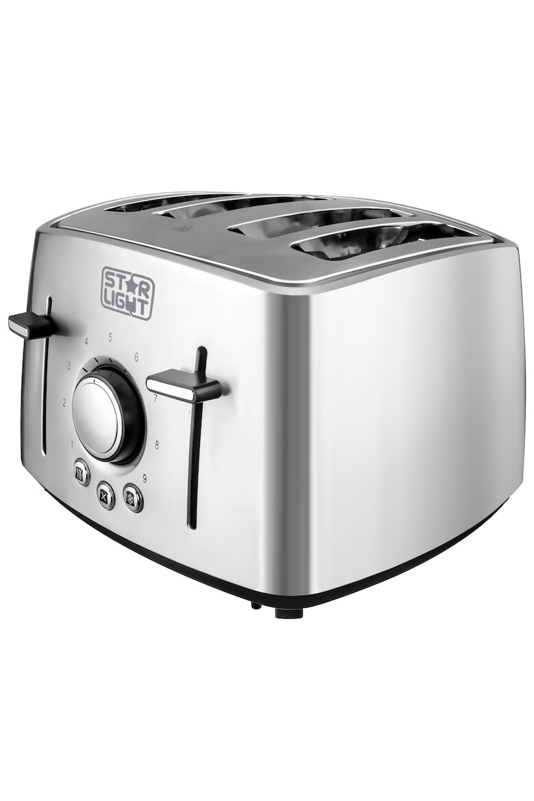 Star-Light Prajitor de paine 1600 W 4 felii grad de rumenire ajustabil 9 trepte functie dezghetare inox - Pled.ro