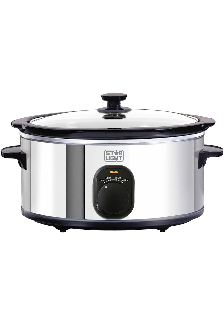 Star-Light Slow cooker 4.5l 240W Vas ceramica detasabil Functie de pastrare la cald Inox - Pled.ro