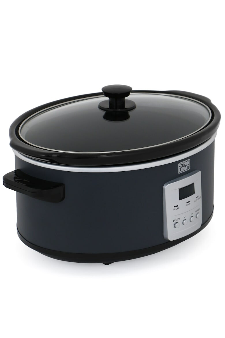 Star-Light Slow cooker 6.5 l 270 W display LED timer vas ceramica detasabil functie de pastrare la cald gri - Pled.ro