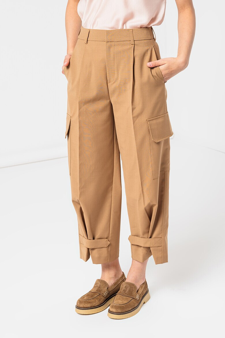 Stefanel Pantaloni crop cargo din amestec de lana - Pled.ro