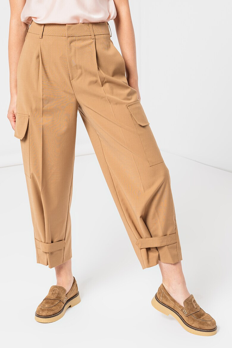 Stefanel Pantaloni crop cargo din amestec de lana - Pled.ro