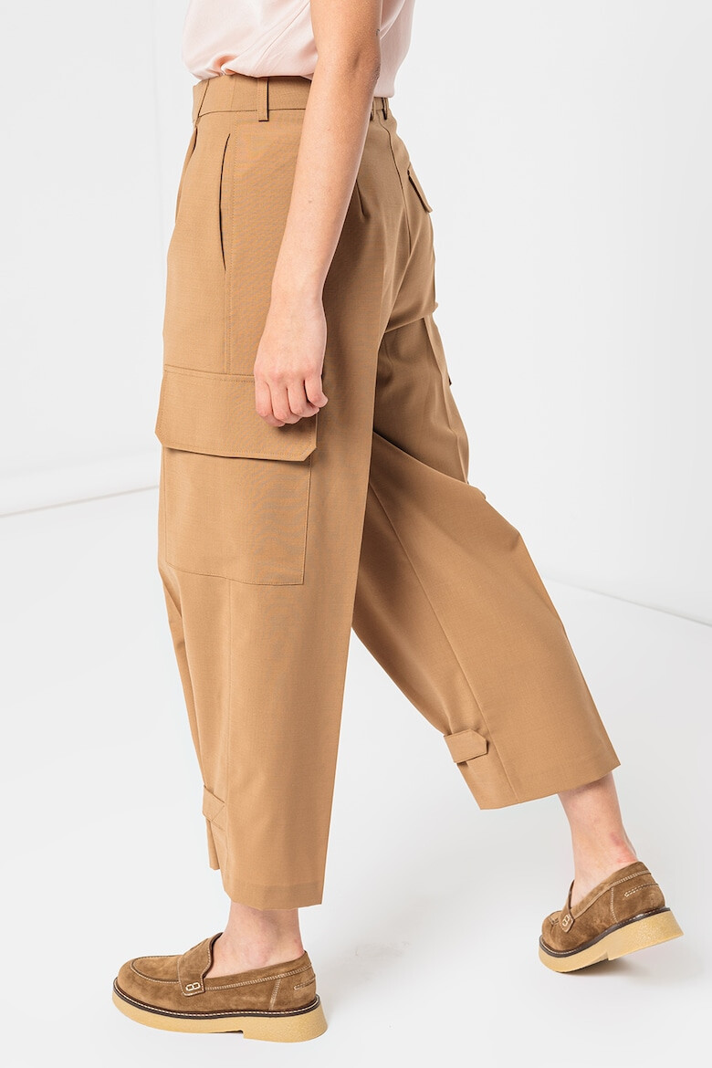 Stefanel Pantaloni crop cargo din amestec de lana - Pled.ro