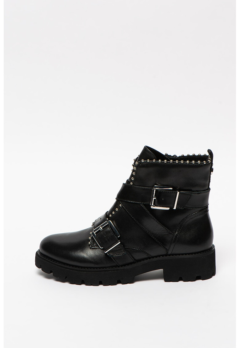 Steve Madden Ghete biker de piele cu margele Hoofy - Pled.ro