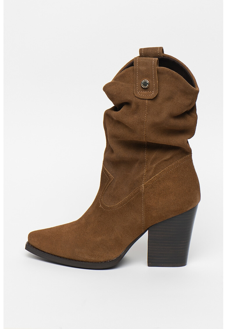 Steve Madden Ghete cowboy din piele intoarsa cu toc masiv Yonne - Pled.ro