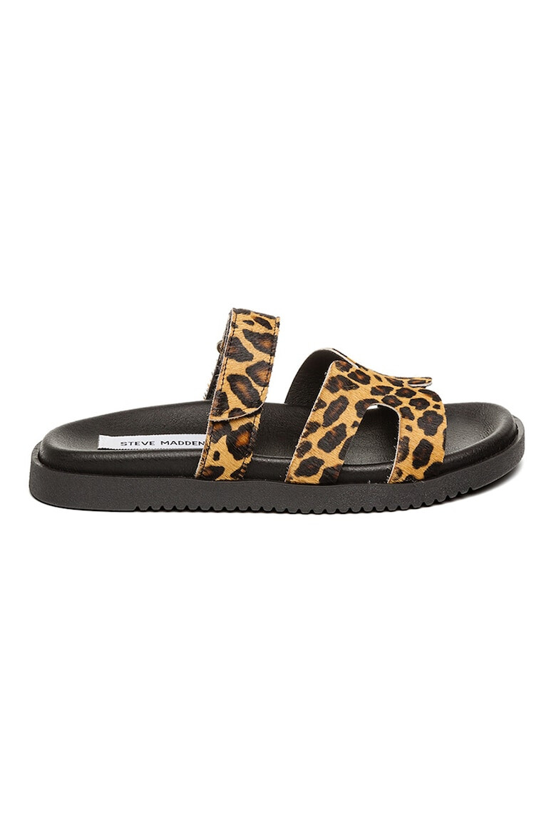 Steve Madden Papuci din piele cu par scurt cu animal print - Pled.ro