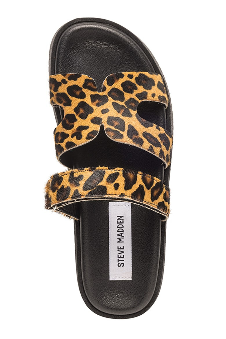 Steve Madden Papuci din piele cu par scurt cu animal print - Pled.ro