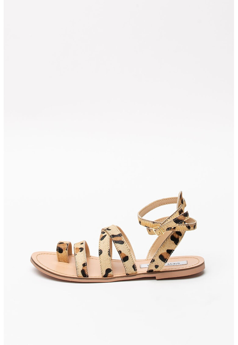 Steve Madden Sandale din piele cu par scurt si animal print Fuego - Pled.ro