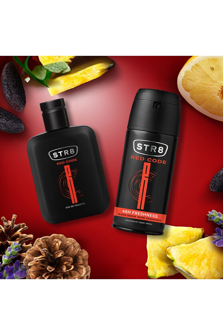 STR8 Set cadou RED CODE Barbati: Apă de toaletă 100 ml + Deodorant spray pentru corp 150 ml + ghiozdan cadou - Pled.ro