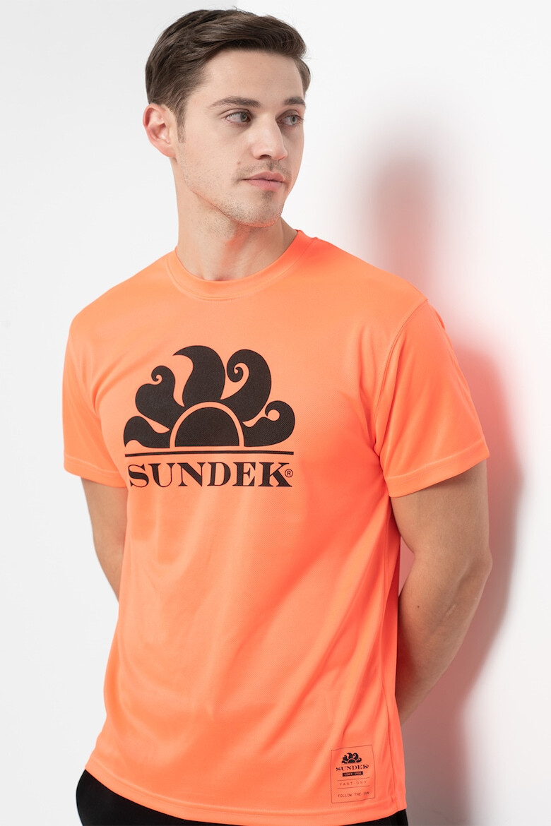 Sundek Tricou cu decolteu la baza gatului si imprimeu logo cu Dri-Fit - Pled.ro