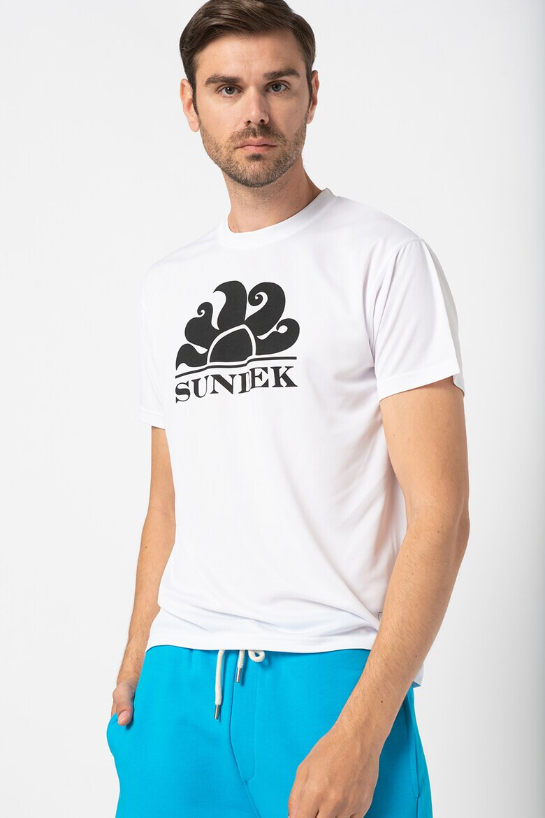 Sundek Tricou cu decolteu la baza gatului si imprimeu logo cu Dri-Fit - Pled.ro