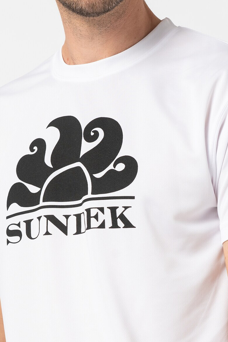 Sundek Tricou cu decolteu la baza gatului si imprimeu logo cu Dri-Fit - Pled.ro