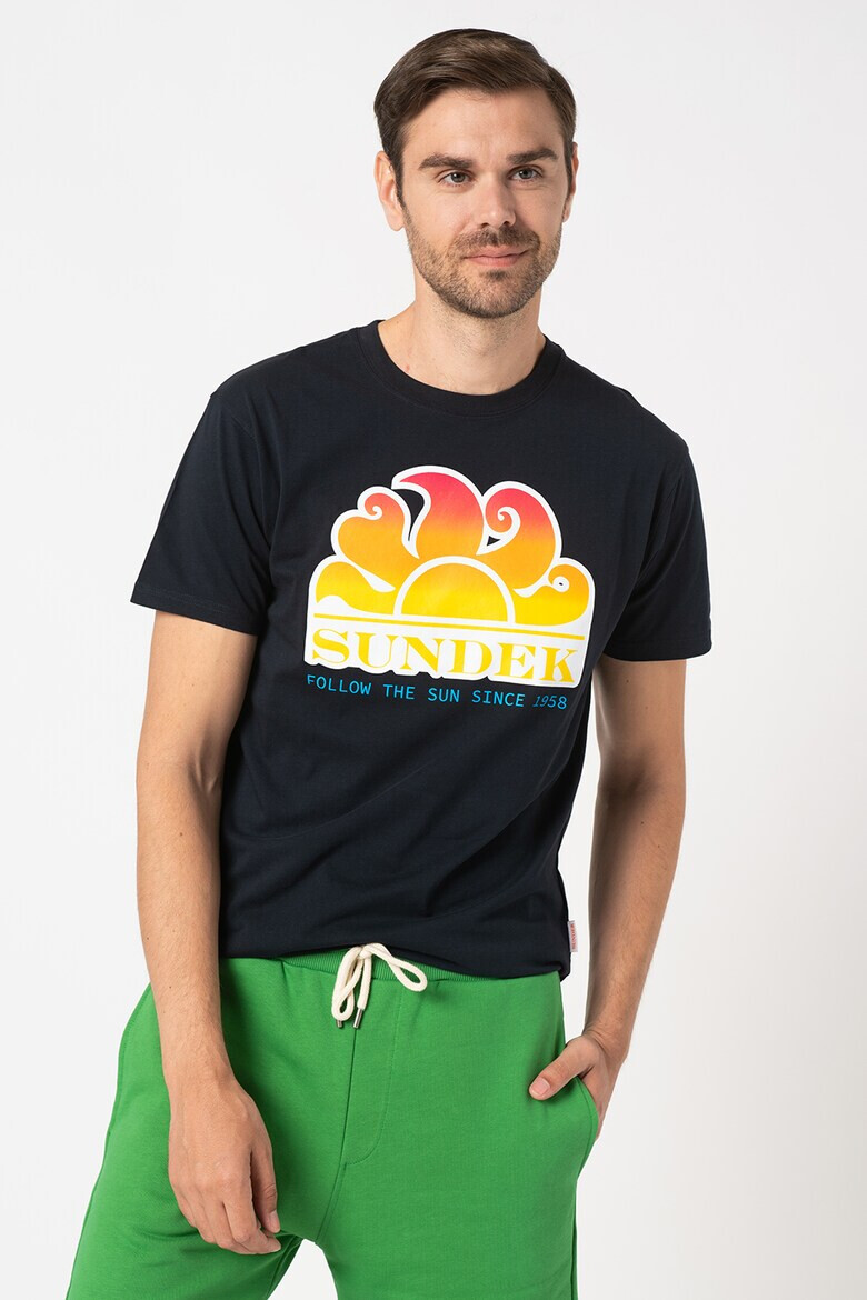 Sundek Tricou cu decolteu la baza gatului si imprimeu logo Tome - Pled.ro