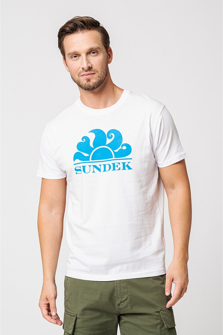 Sundek Tricou cu decolteu la baza gatului si logo New Simeon - Pled.ro