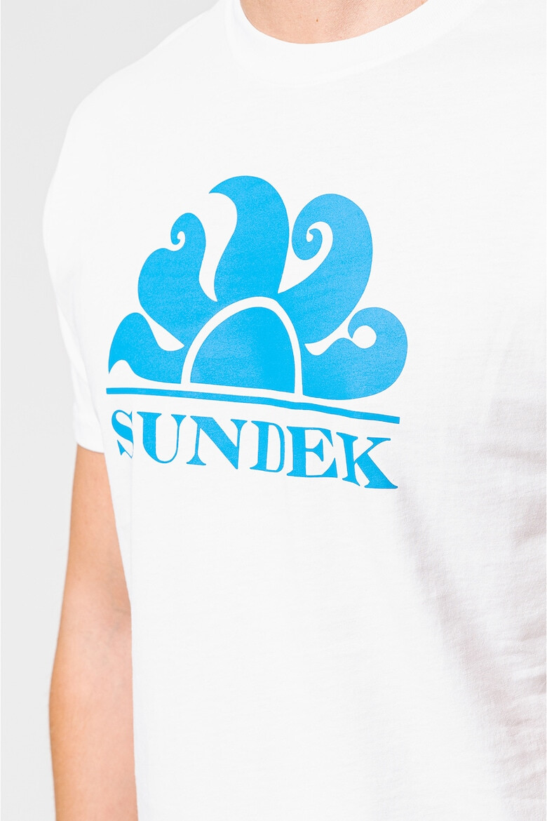 Sundek Tricou cu decolteu la baza gatului si logo New Simeon - Pled.ro