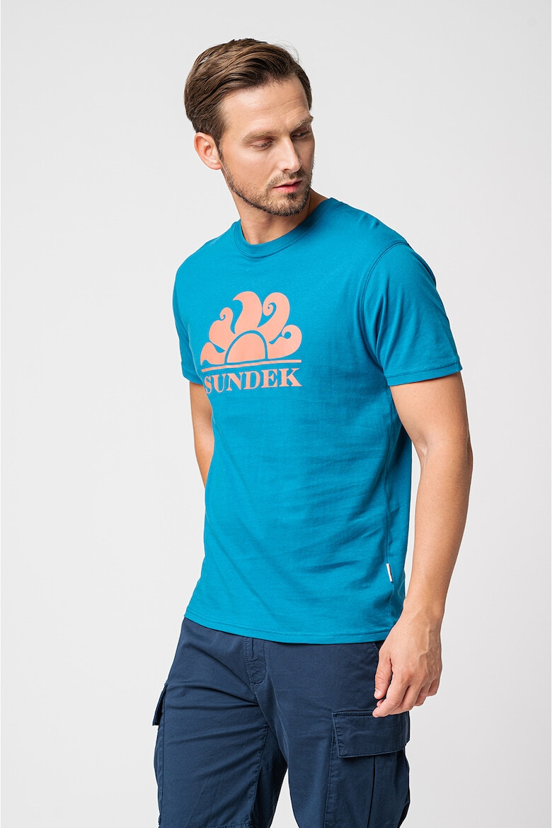 Sundek Tricou cu decolteu la baza gatului si logo New Simeon - Pled.ro