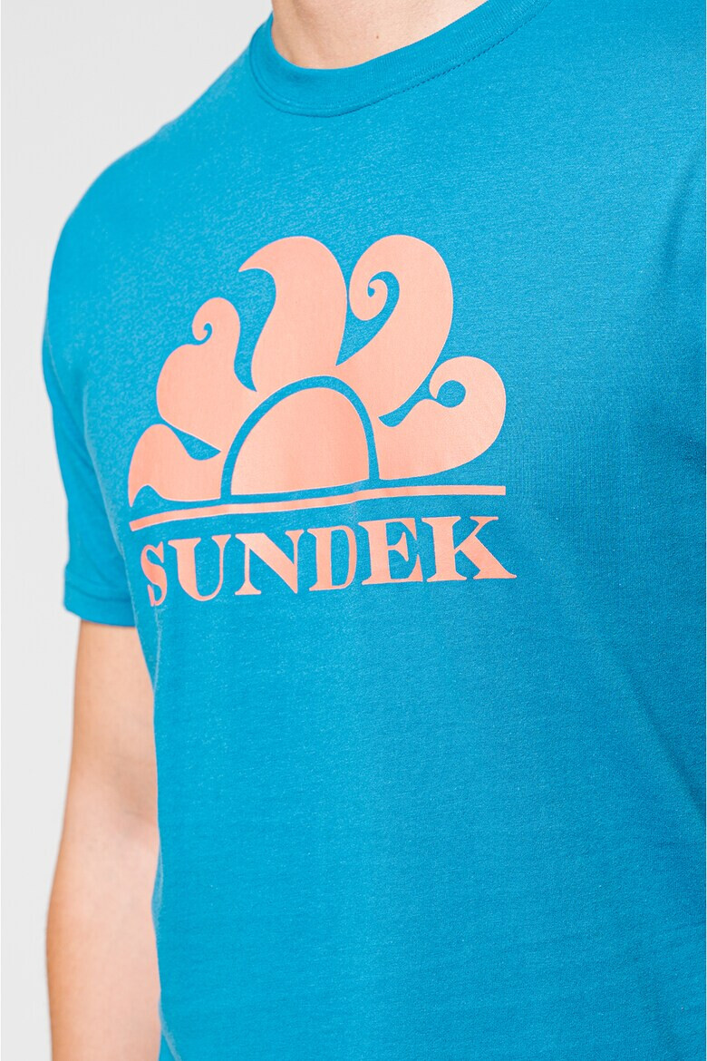 Sundek Tricou cu decolteu la baza gatului si logo New Simeon - Pled.ro