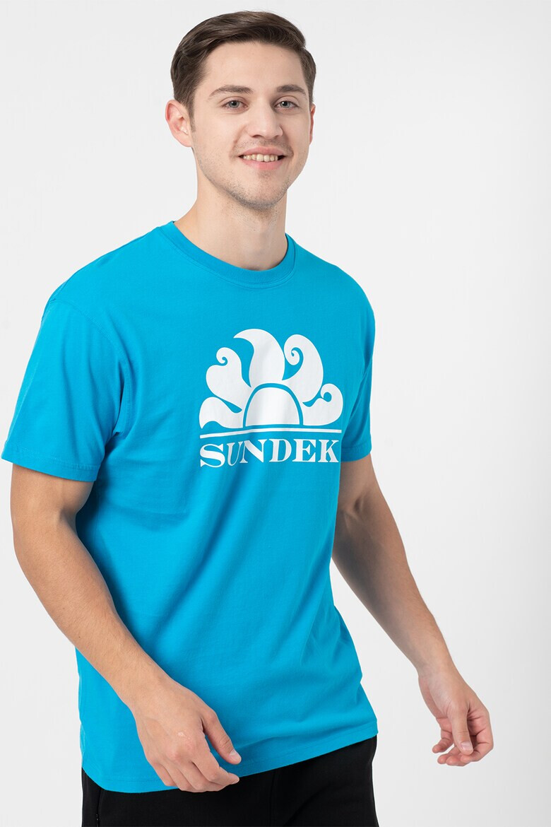 Sundek Tricou cu decolteu la baza gatului si logo New Simeon - Pled.ro