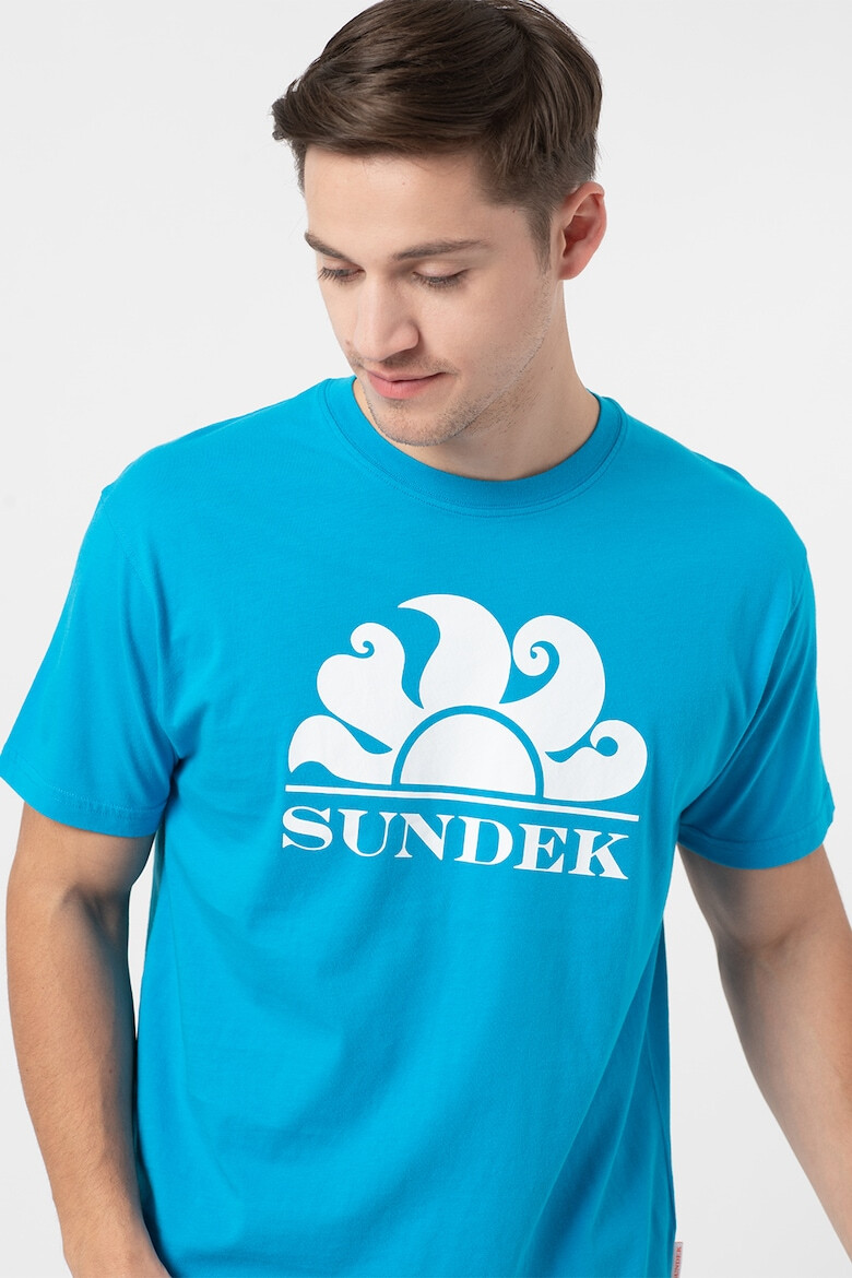 Sundek Tricou cu decolteu la baza gatului si logo New Simeon - Pled.ro