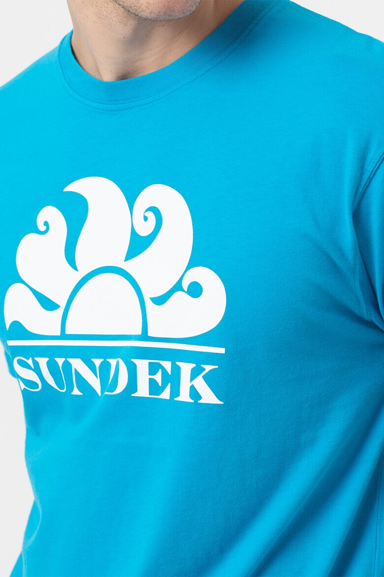 Sundek Tricou cu decolteu la baza gatului si logo New Simeon - Pled.ro