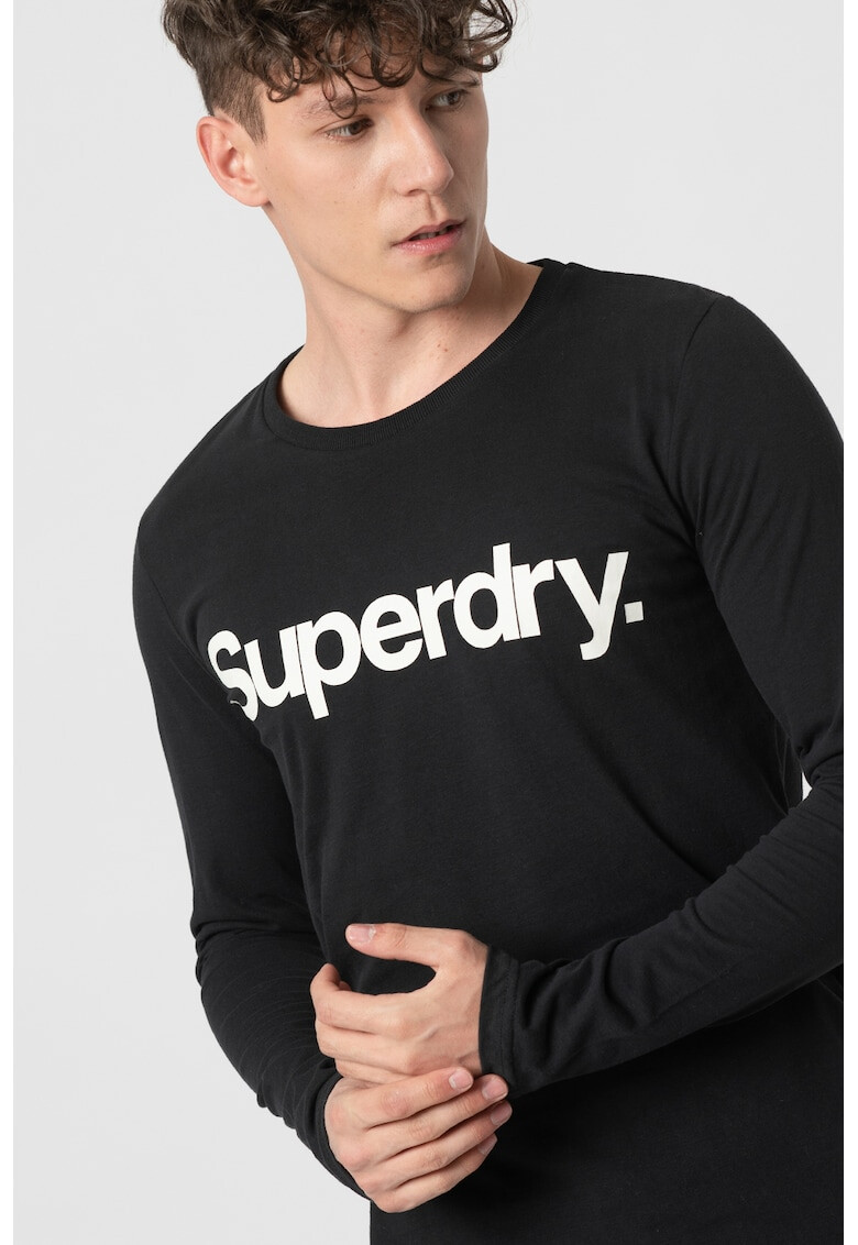 SUPERDRY Bluza cu decolteu la baza gatului si imprimeu logo - Pled.ro