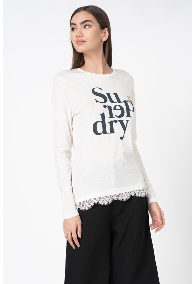 SUPERDRY Bluza din amestec de modal cu logo Tilly - Pled.ro