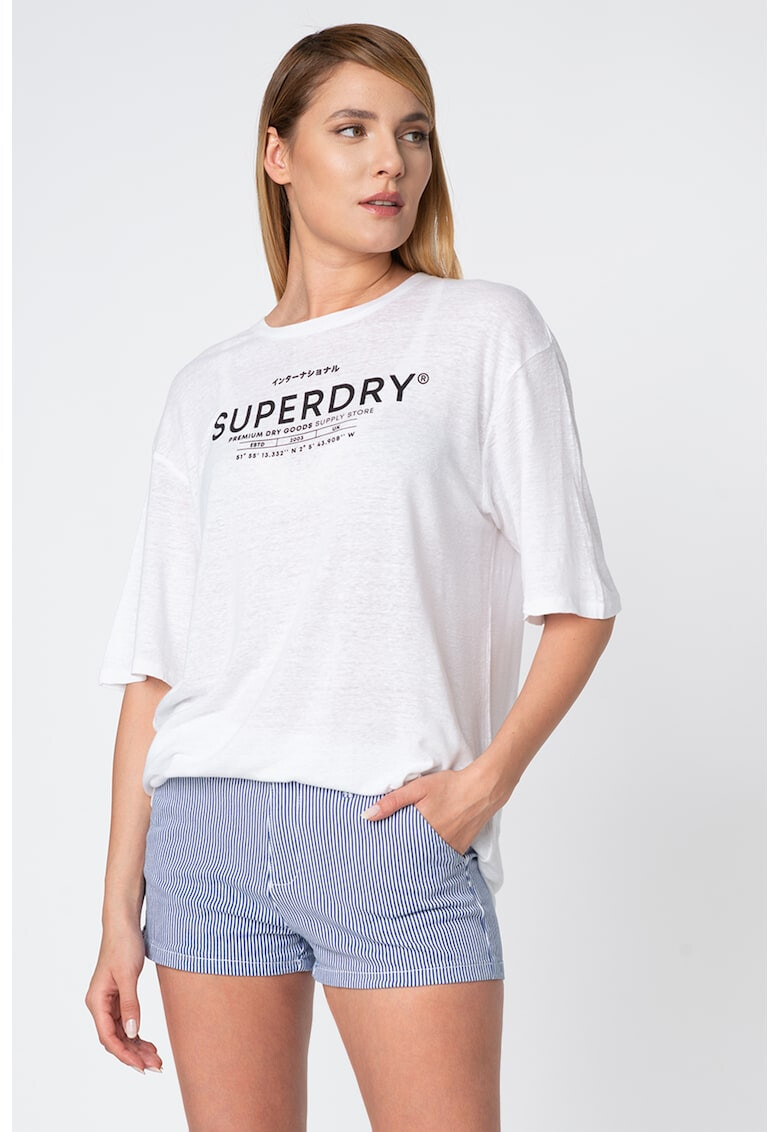 SUPERDRY Bluza din in si lyocell - Pled.ro