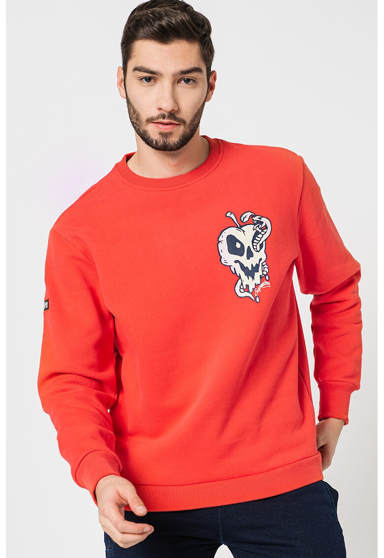 SUPERDRY Bluza sport cu decolteu la baza gatului si imprimeu grafic Crossing Lines - Pled.ro