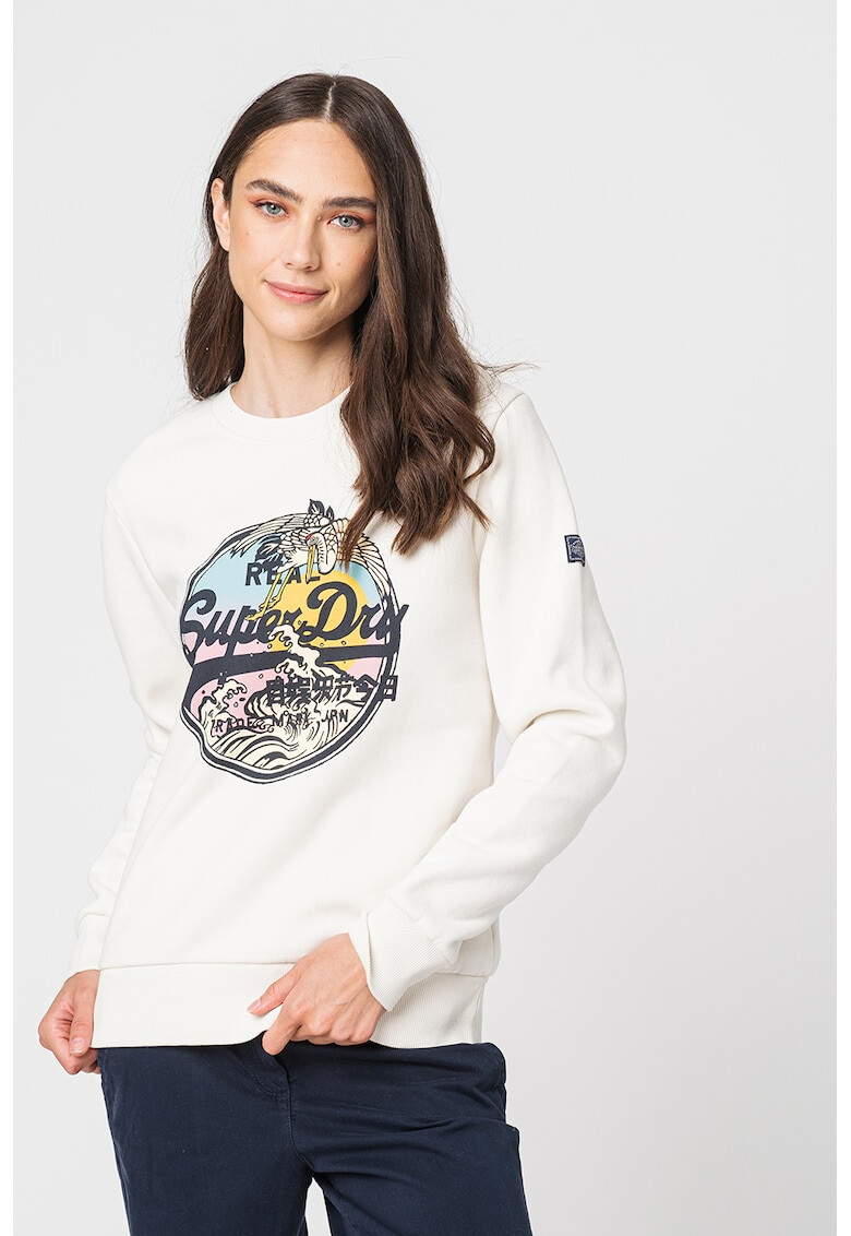 SUPERDRY Bluza sport cu decolteu la baza gatului si imprimeu logo - Pled.ro